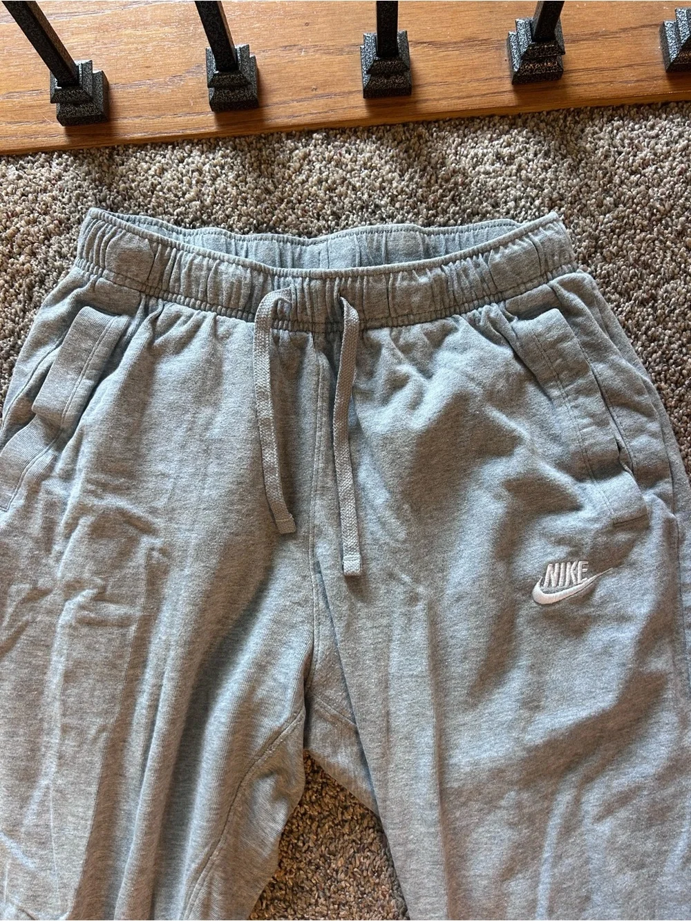 Nike Light Gray Women’s Jersey Joggers with Logo